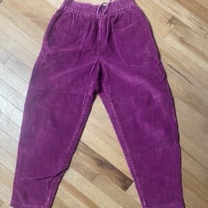 Women’s Corduroy Elastic Waist Joggers - Purple